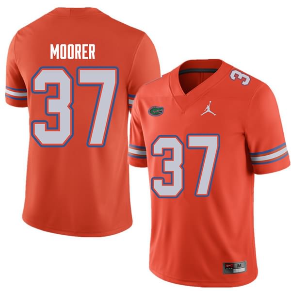 Men's NCAA Florida Gators Patrick Moorer #37 Stitched Authentic Jordan Brand Orange College Football Jersey LHD4565UT